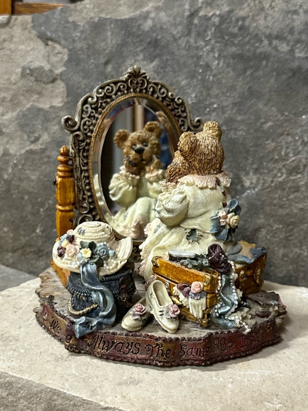 Vintage Bear Figurine Vanity Scene Collectible